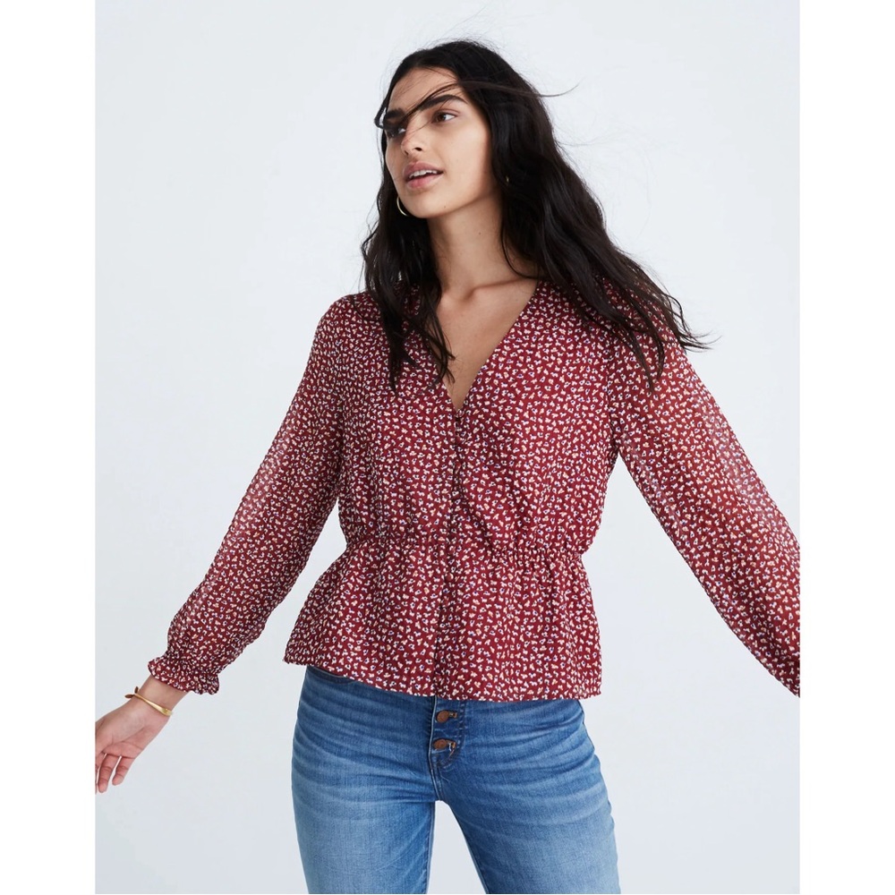 Women's Red Patterned Top